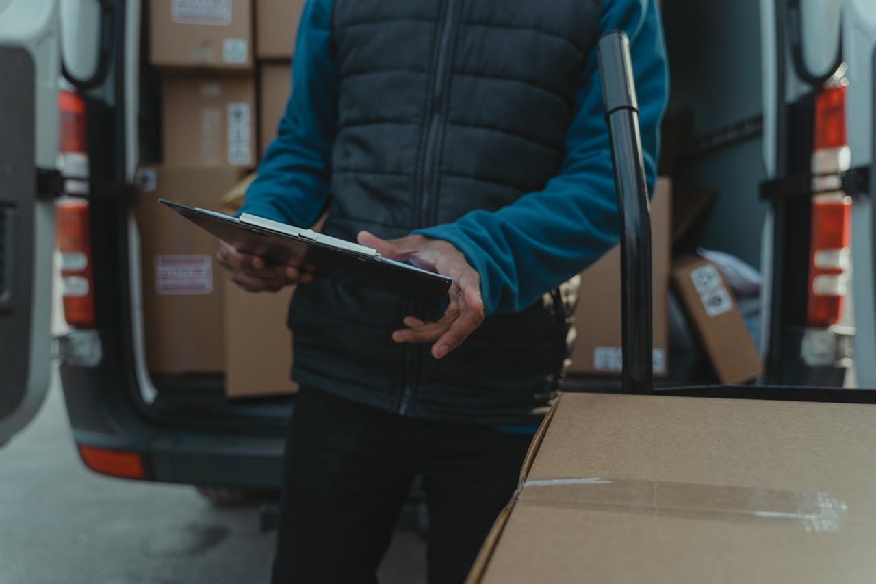 man with boxes